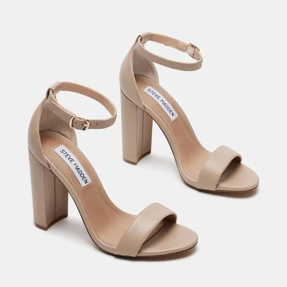 Steve Madden Carrson Dress Sandal Blush Leather (Sz. 9) - Picture 1 of 10